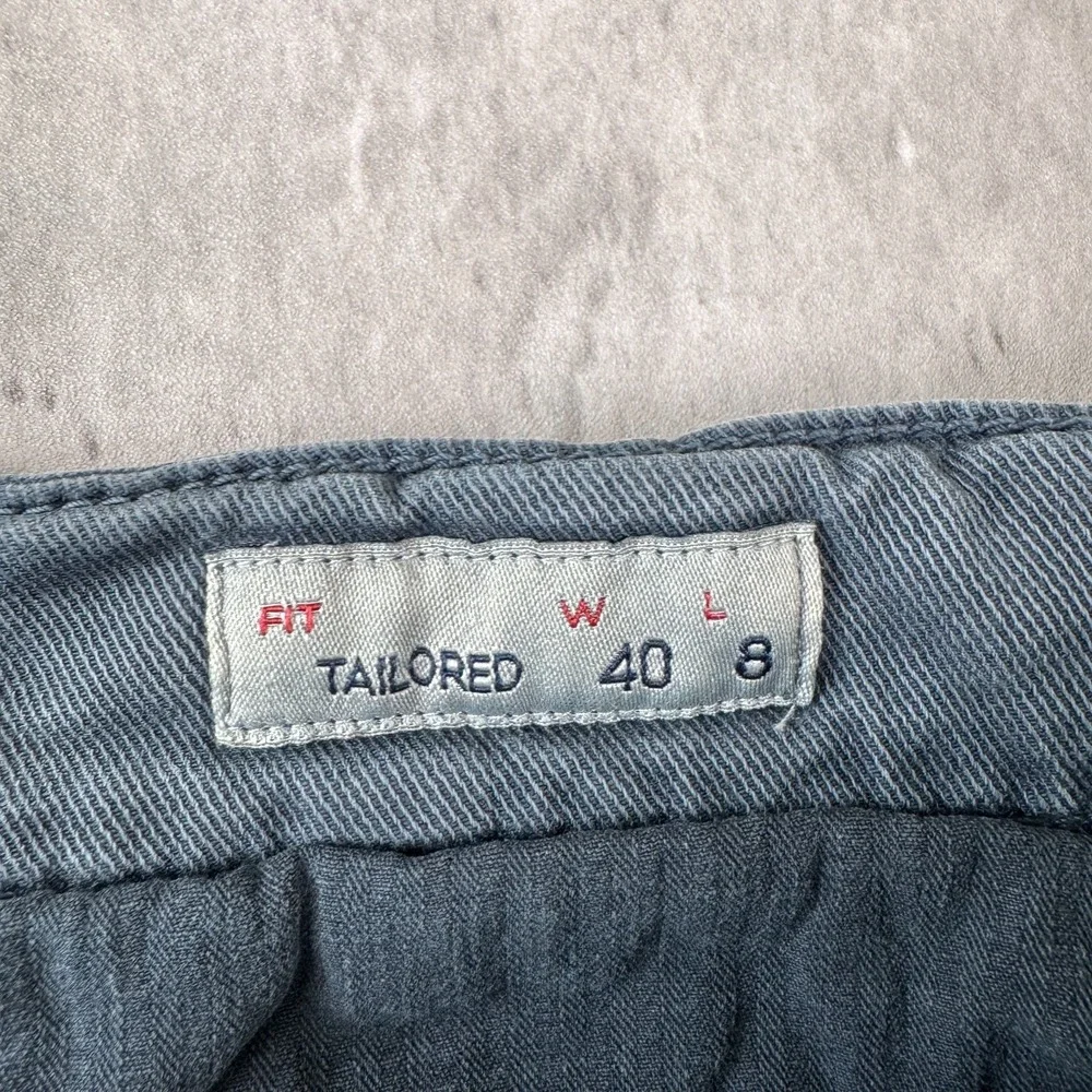 Faherty Coastline Chino Shorts Mens 40 Blue 8in Tailored Fit Stretch Twill
